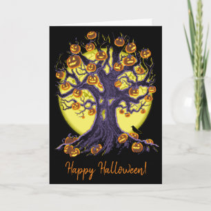 Jack O'Lantern Tree Card