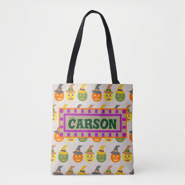 Jack O'Lantern Trick or Treat Tote Bag (Front)