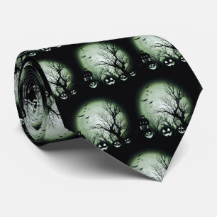 Jack O'Lanterns At Night Tie