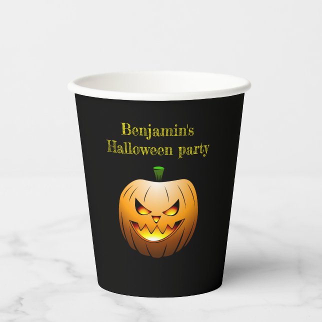 Jack  O'lanterns Halloween Night Paper Cups (Front)