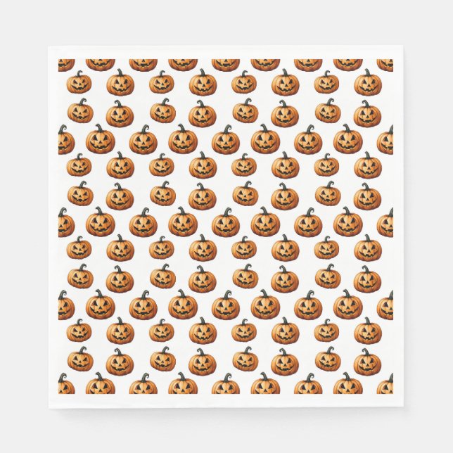 Jack O'Lanterns on White Napkin (Front)