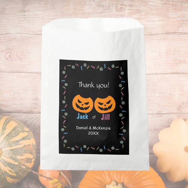 Jack or Jill O-Lantern Gender Reveal Thank You Favour Bags (Creator Uploaded)