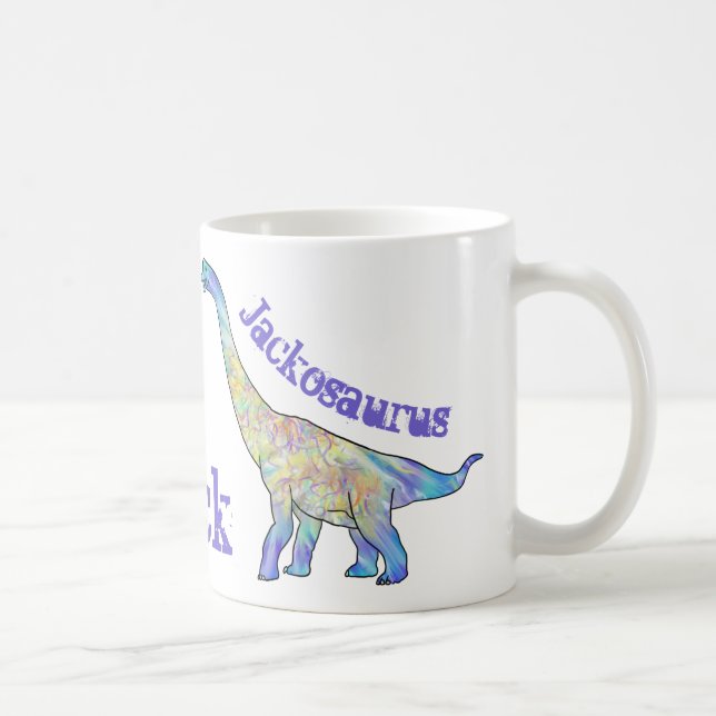 Jack osaurus Colorful Brachiosaurus Dinosaur Name Coffee Mug (Right)