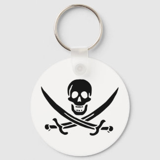 Jack Rackham black skull keychain