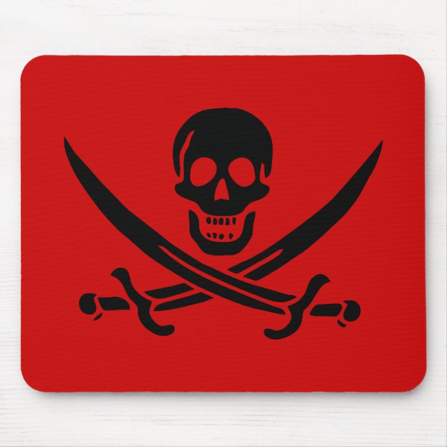 Jack Rackham black skull mousepad (Front)