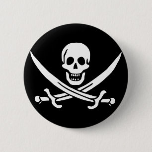 Jack Rackham; Jolly Roger Flag; Pirate 6 Cm Round Badge