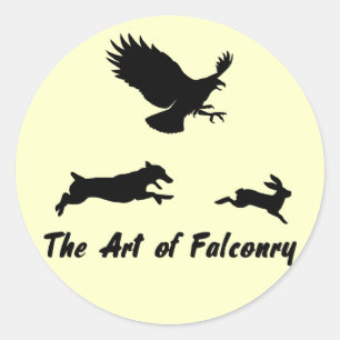 Jack Russel and Falconry Classic Round Sticker