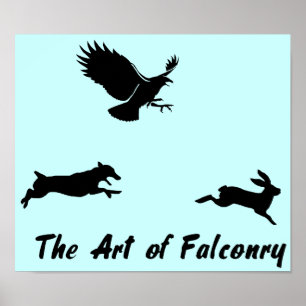 Jack Russel and Falconry Poster