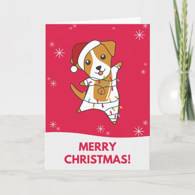 Jack Russel Christmas Dog Winter Animals Dogs Card (Front)