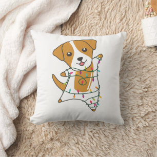 Jack Russel Christmas Dog Winter Animals Dogs Cushion