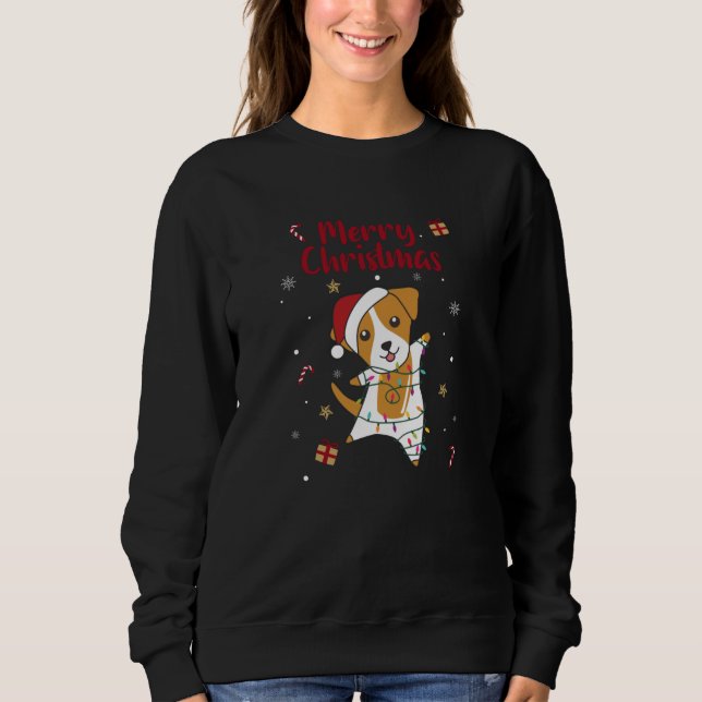 Jack Russel Christmas Dog Winter Animals Dogs Sweatshirt (Front)