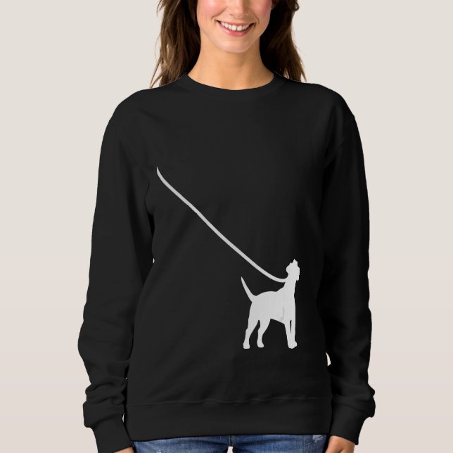 Jack Russel on a Leash Dog  Mom Dad Pet Cute  Pupp Sweatshirt (Front)