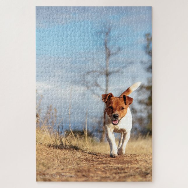 Jack Russel On the Run... Jigsaw Puzzle (Vertical)