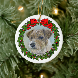 Jack Russel Terrier Ceramic Tree Decoration