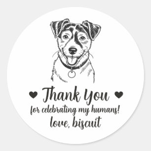Jack Russel Terrier Dog Wedding Favour Stickers