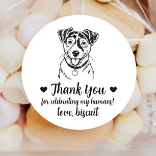 Jack Russel Terrier Dog Wedding Favour Stickers