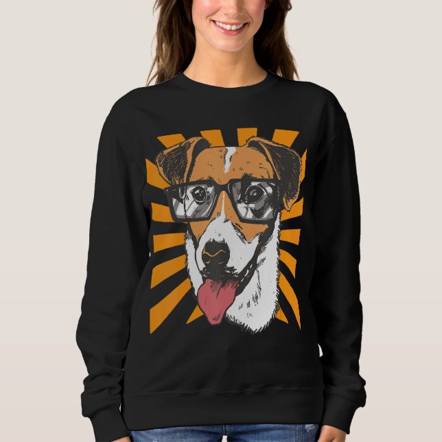 Jack Russel Terrier Sunglasses Dog Sweatshirt (Front)