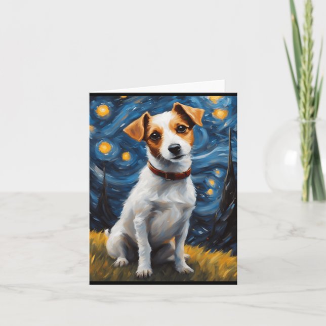 Jack Russel With Collar Painting Print  Card (Front)