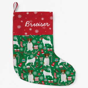 Jack Russell Christmas custom dog name Small Christmas Stocking