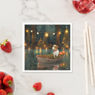 Jack Russell Christmas Festive Voyage Napkin