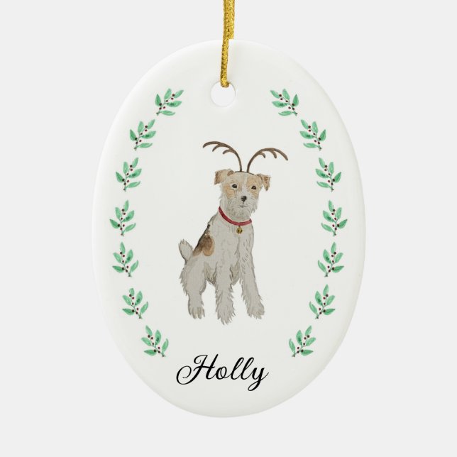 Jack Russell Christmas Ornament (Front)