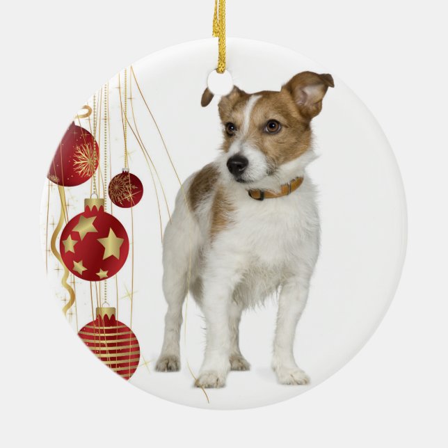 Jack Russell Christmas Ornament (Back)