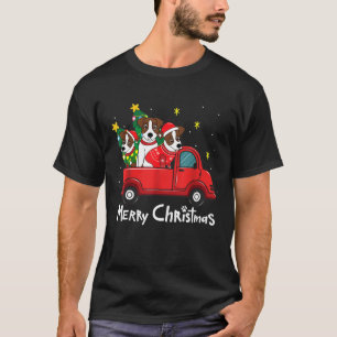 Jack Russell Christmas Truck Tree Mum Dad Xmas Dog T-Shirt