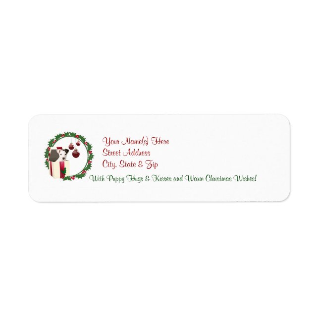 Jack Russell Christmas Wishes Return Address Label (Front)