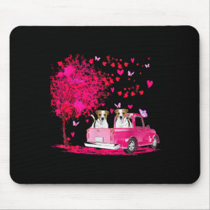 Jack Russell Couple Truck Happy Valentines Day Gif Mouse Pad