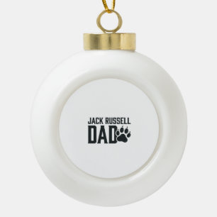 Jack Russell Dad Vintage Paw Print Shirt Design_1 Ceramic Ball Christmas Ornament