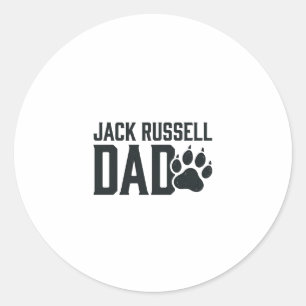 Jack Russell Dad Vintage Paw Print Shirt Design_1 Classic Round Sticker