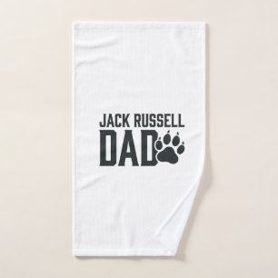 Jack Russell Dad Vintage Paw Print Shirt Design_1 Hand Towel