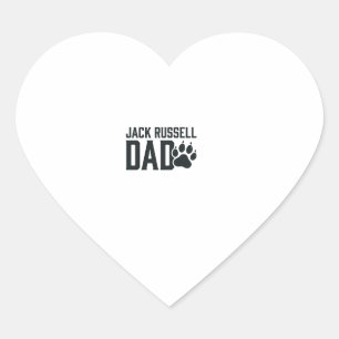 Jack Russell Dad Vintage Paw Print Shirt Design_1 Heart Sticker