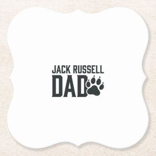 Jack Russell Dad Vintage Paw Print Shirt Design_1 Paper Coaster