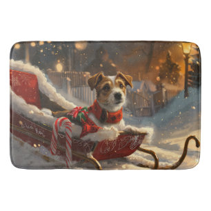 Jack Russell Dog Christmas Festive Bath Mat