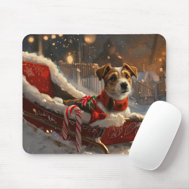 Jack Russell Dog Christmas Festive Mouse Pad (With Mouse)