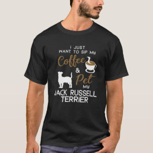 Jack Russell Dog Coffee Lover Owner Christmas Birt T-Shirt
