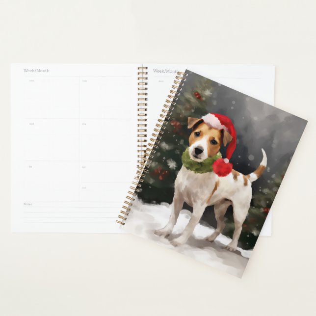 Jack Russell Dog in Snow Christmas Planner (Display)