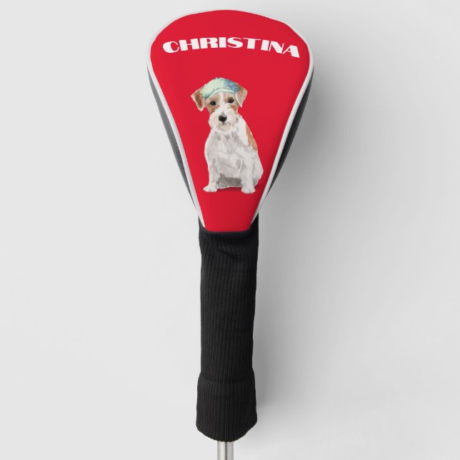 Jack Russell Dog Lover Red Personal  Golf Head Cover (Front)