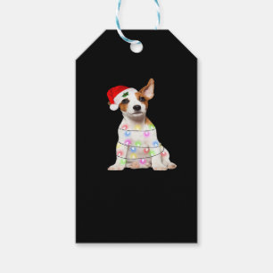 Jack Russell dog Santa Christmas Tree Lights Xmas  Gift Tags