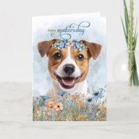 Jack Russell Dog Wildflowers Mother's Day