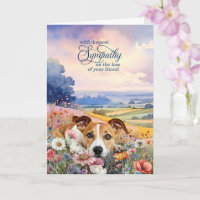 Jack Russell Dog with Wildflowers Pet Sympathy