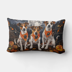 Jack Russell Halloween Spooky Lumbar Cushion