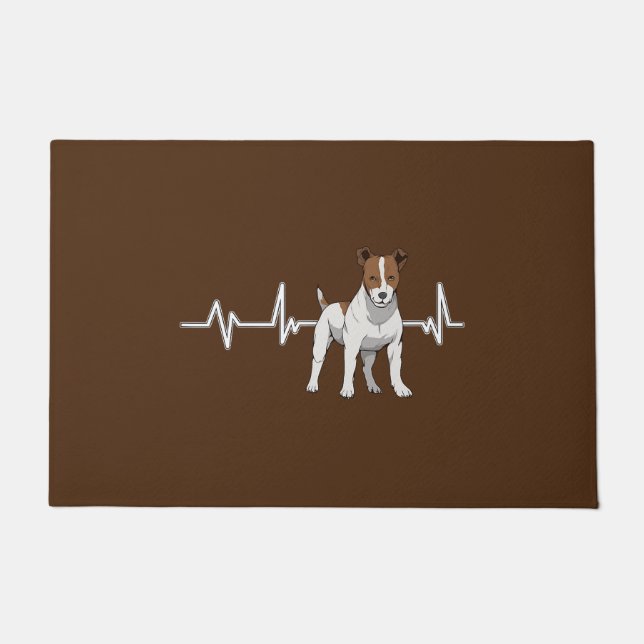 Jack Russell Heartbeat Dog Owner Heart Rate Jack R Doormat (Front)