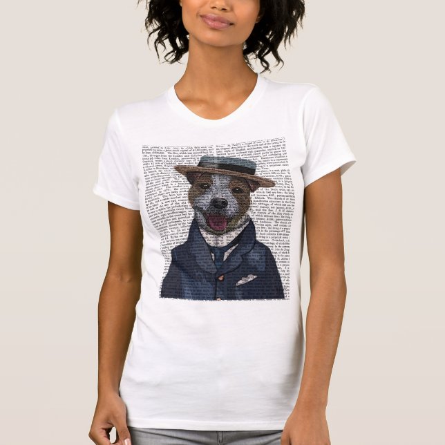 Jack Russell in Boater 2 T-Shirt (Front)
