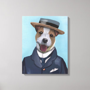Jack Russell in Boater Canvas Print