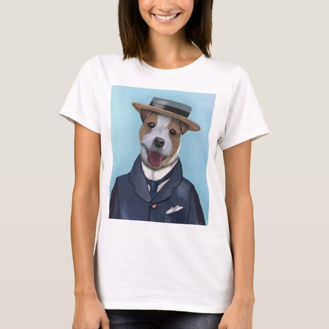 Jack Russell in Boater T-Shirt (Front)