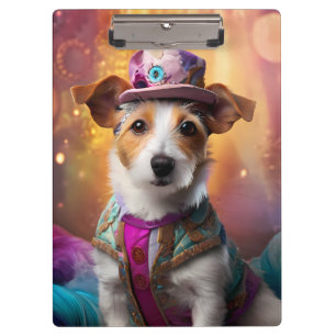 Jack Russell in Colorful Costume Clipboard