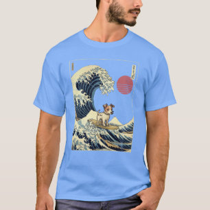 Jack Russell Kanagawa Japanese Surfing Wave friend T-Shirt