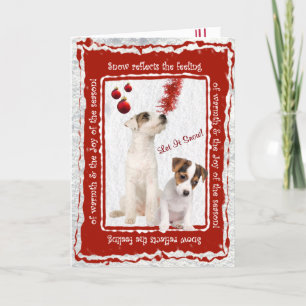 Jack Russell Let It Snow Greeting - Customisable Holiday Card